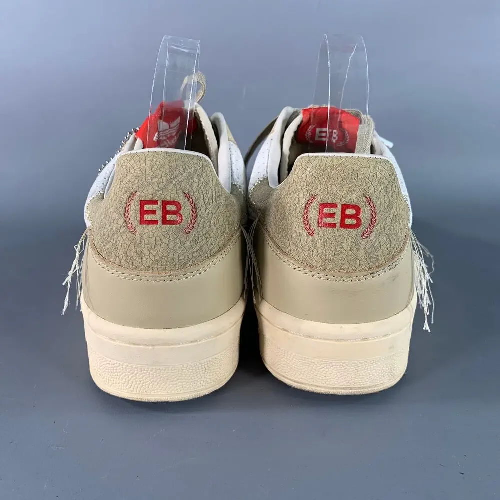 ADIDAS Size 9.5 Beige White Mixed Materials Nylon Mesh Sneakers